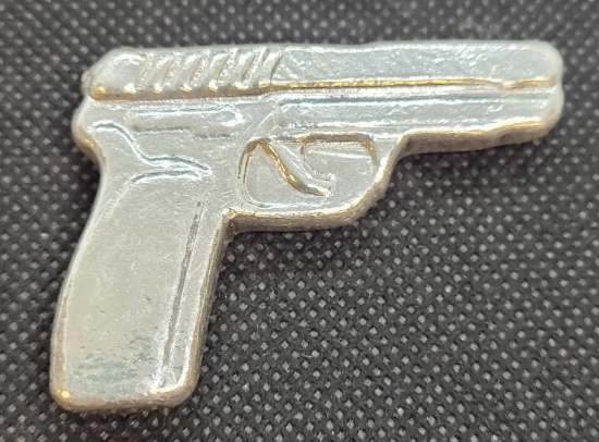 2 Troy Ounce .999 Fine Silver 45 Caliber Semi-Automatic Pistol Replica