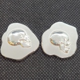 (2) 1/2 Oz .999 Fine Silver Skull Silver Rounds