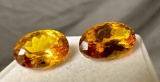 Stunning Pair of Oval Cut Orange Sapphire Gemstones, Just Perfect 9.5ct