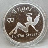 1 Troy Ounce .999 Fine Silver Devil in the Sheets Naughty Silver Coin