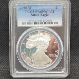 2005-W PCGS PR69DCAM Proof American Silver Eagle