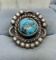 Vintage Native American Style Silver And Blue Turquoise Stone Ring 9.89 Grams Size 6
