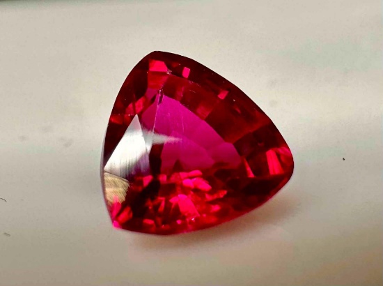 Astonishing Mega Sparkly 3.5ct Trillion Cut Ruby Gemstone
