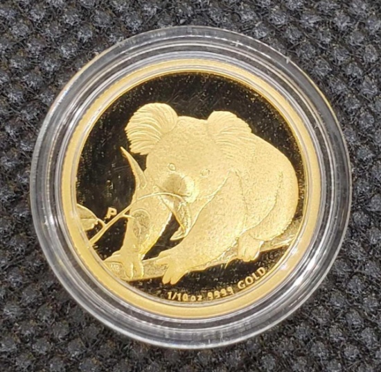 1/10 Oz .9999 Fine Gold Canadian koala Gold Coin