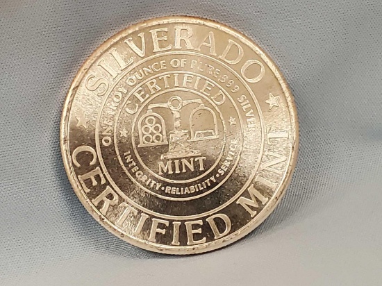 (4) 1 Troy Oz .999 Fine Silver Silverado Silver Round Coins