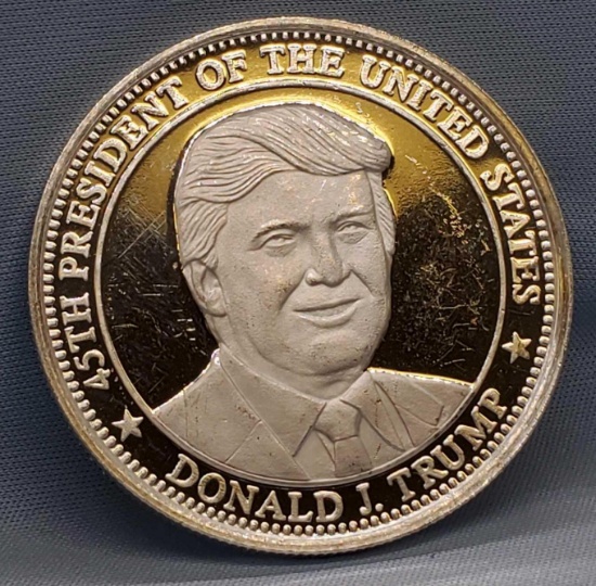 1 Troy Oz .999 Fine Silver Donald Trump Silver Round Coin