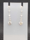 Beautiful Silver And Moissanite Earrings With GRA Report
