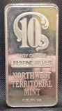 Northwest Territorial Mint 10 Troy Oz .999 Fine Silver Bar