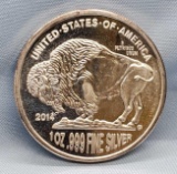 1 Troy Oz .999 Fine Silver Indian Head Buffalo Silver Coin