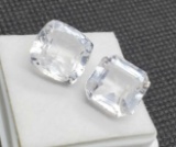 A Breathing Pair Of White Sapphire Gemstone 15.55ct