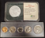 2005 Silver American Eagle And 1981 Coin set