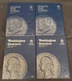(4) Whitman Coin Folders Kennedy Half Dollars and Washington Quarters #1-4