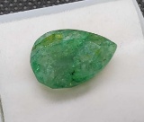 Green Pear Cut Emerald Gemstone 5.85ct