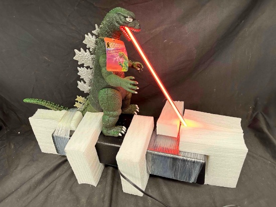 Amazing Vintage Imperial Godzilla Action Figure Neon Light Store Promo