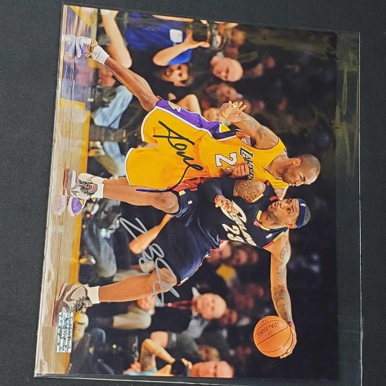Kobe Bryant LeBron James Signed Photo authenticated by Heitage