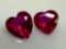 Pair of Heart Cut Ruby Gemstones 1.7ct Total