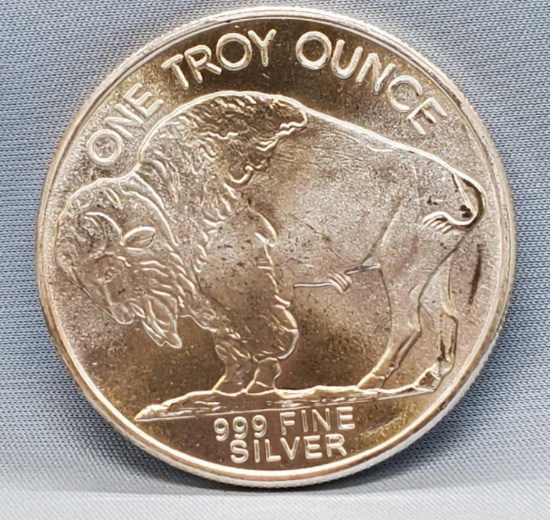1 Troy Oz .999 Fine Silver Indian Head Buffalo Silver Round Coin