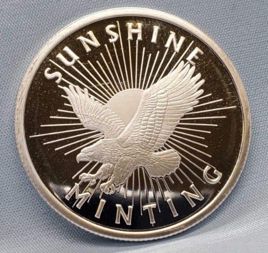 Sunshine Minting 1 Troy Oz .999 Fine Silver Round Coin