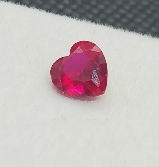 Heart Cut Red Ruby Gemstone