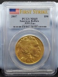 2007 PCGS MS69 Gold American Buffalo $50 1 Oz .9999 Fine Gold Coin