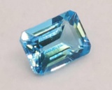 Emerald Cut Swiss Blue Topaz Gemstone 1.20ct