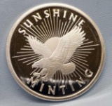 Tested Sunshine Minting 1 Troy Oz .999 Fine Silver Round Coin