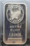 Sunshine Minting 1 Troy Ounce .999 Fine Silver Bar
