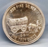 Verified GSM 1 Troy Oz .999 Fine Silver Locomotion Silver Round Coin