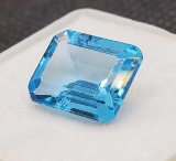 Swiss Blue Emerald Cut Topaz Gemstone 3.60ct