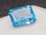 Swiss Blue Emerald Cut Topaz Gemstone 4.05ct