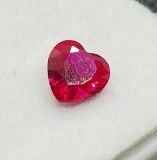 Red Heart Cut Ruby Gemstone 0.85ct