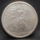 5 Troy Oz Tested .999 Fine Silver Walking Liberty Round
