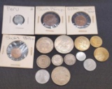 World Coins France Panama Peru Australia Africa With Silver Coins