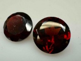 Pair of Round Cut Garnet Gemstones 6.2ct Total