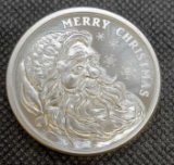 1 Troy Oz .999 Fine Silver Santa Round Coin
