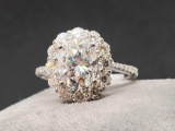 Beautiful Silver And Moissanite Diamond Ring With GRA Report 3.06 Grams