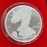 5 Troy Oz .999 Fine Silver Walking Liberty Round Coin With Gift Bag