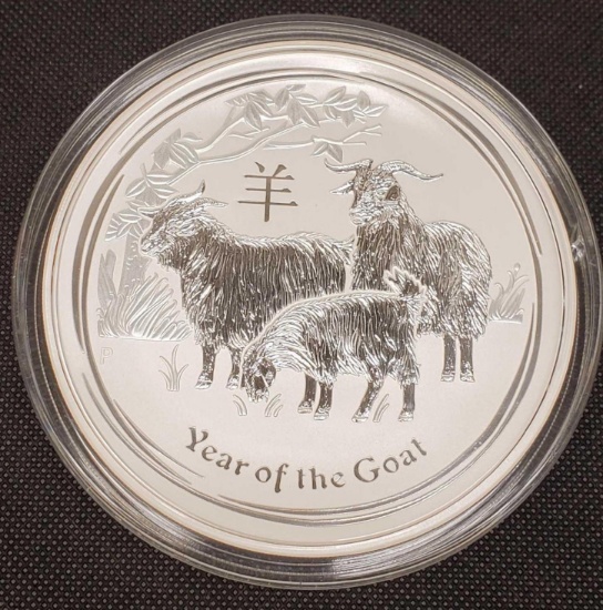 1 Kg .999 Fine Silver Year Of Goat Silver Round Coin
