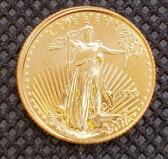 1999 1/10 Gold Liberty Eagle Gold Coin 3.40 Grams