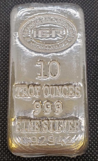 IGR 10 Troy Oz .999 Fine Silver Bar