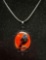Stunning Crow Cameo Type Pendant Necklace