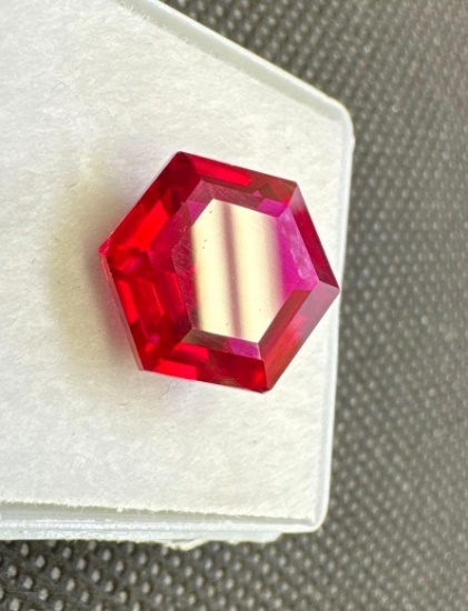 Beautiful Hexagon Cut Red Ruby Gemstone 8.10ct