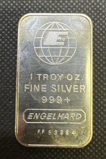 Engelhard 1 Troy Oz .999 Fine Silver Bullion Bar