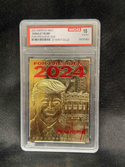 2021 Merrick Mint Donald Trump For President 2024 23 Karat Gold WCG 10