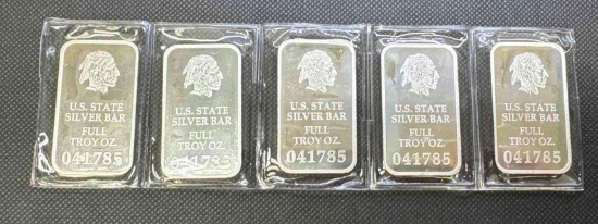 State Vault Brick 5 Oz .999 Fine Silver Bullion Bars