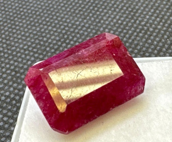 Emerald Cut Red Ruby Gemstone 14.35ct