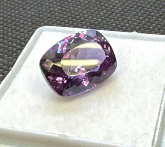Cushion Cut Purple Sapphire Gemstone Sparkling Beauty 8.15ct