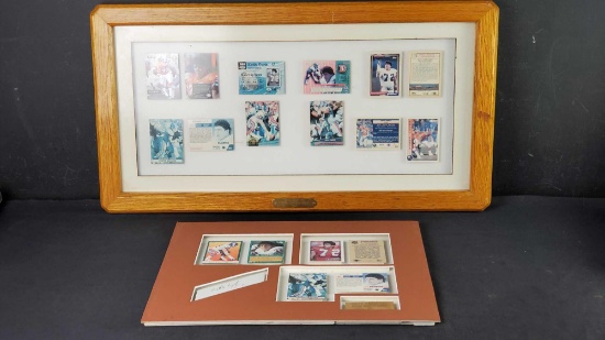 1 Kieth Kartz framed 1990s football cards 1 unframed 1990s card collage signed keith Kartz