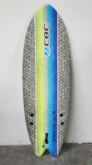 CBC Sushi 5.8 3 fin foam surfboard