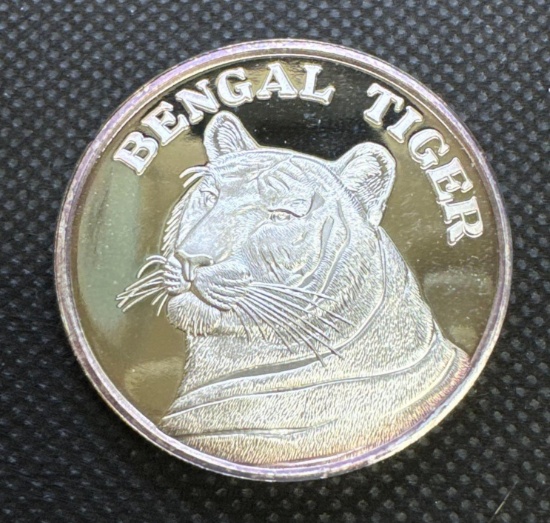 Bengal Tiger 1 Troy Oz .999 Fine Silver Bullion Coin